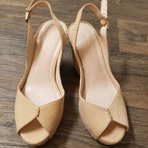 BCBGeneration sling suede wedge sandal size 7M